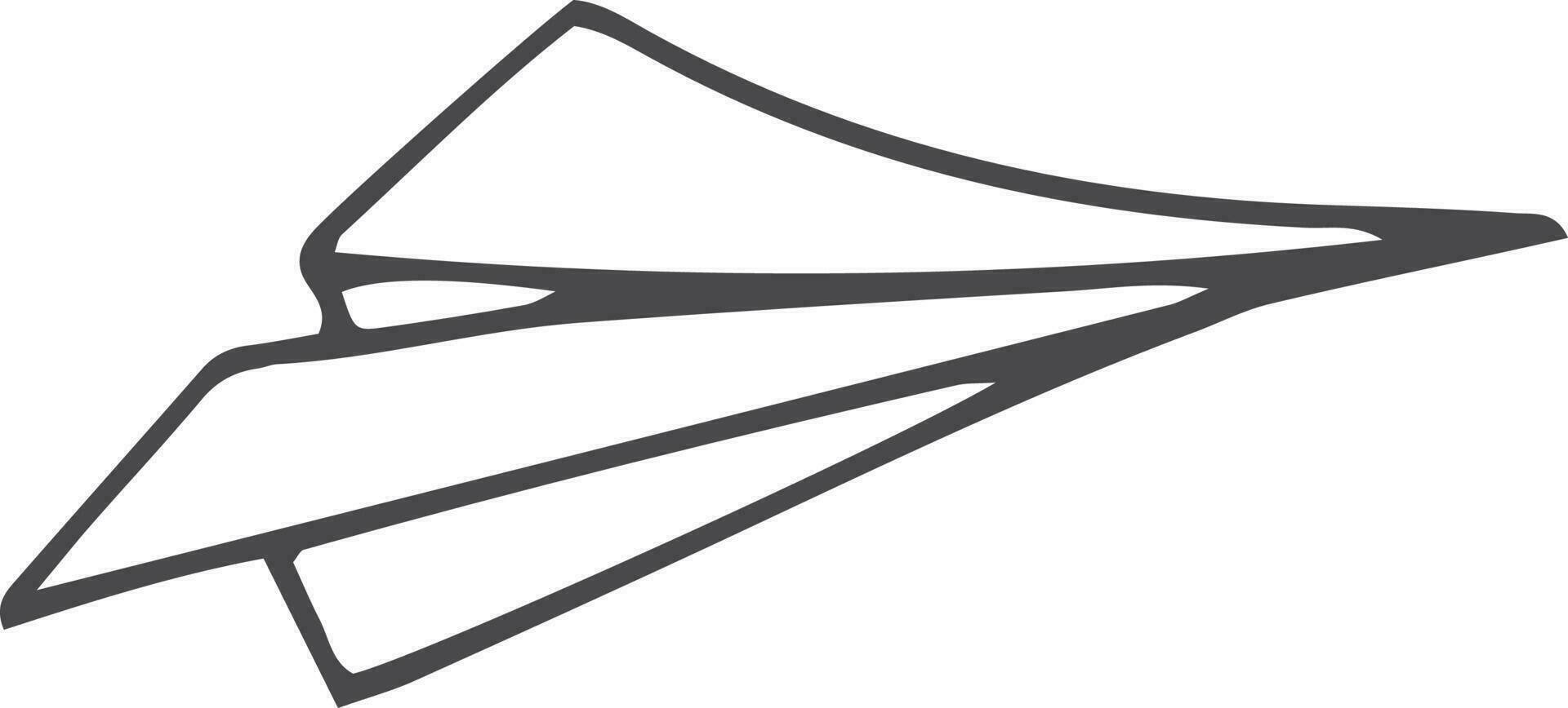 Paper airplane icon in doodle style. vector