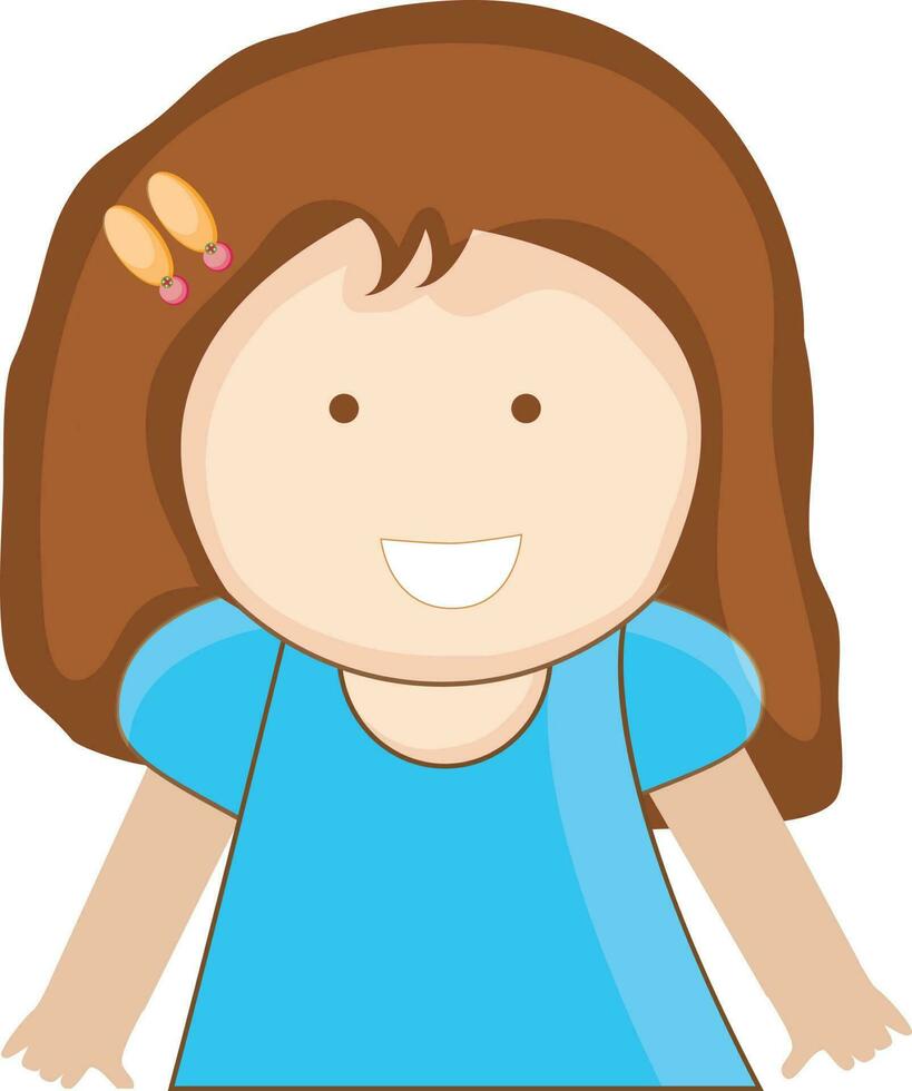 Character of a smiling girl. vector