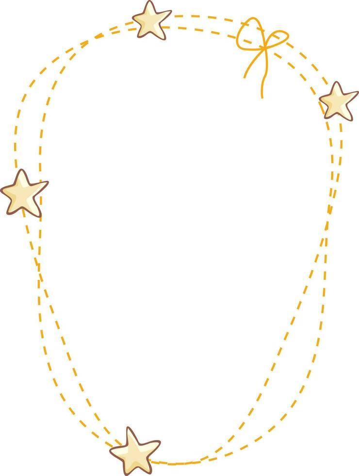 Frame decorated with stars and ribbon. vector