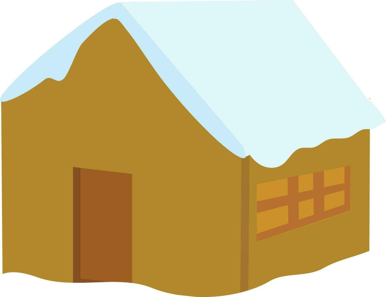 Illustration of a hut cover with snow. vector