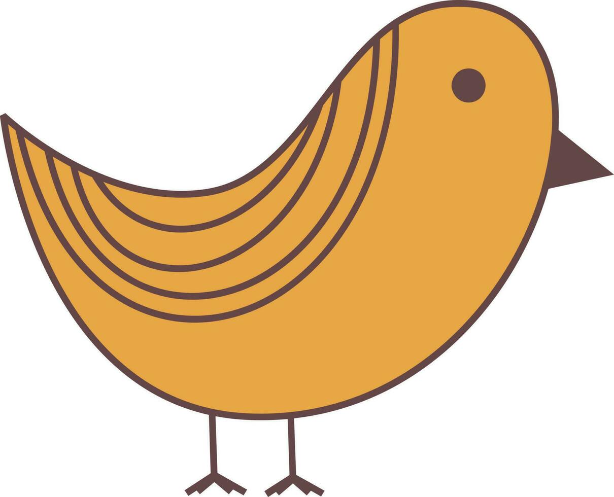 Beautiful cute bird in flat style. vector