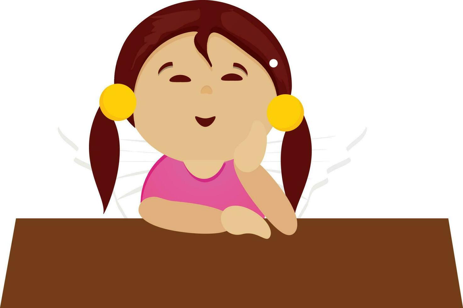 personaje de sonriente niña vector