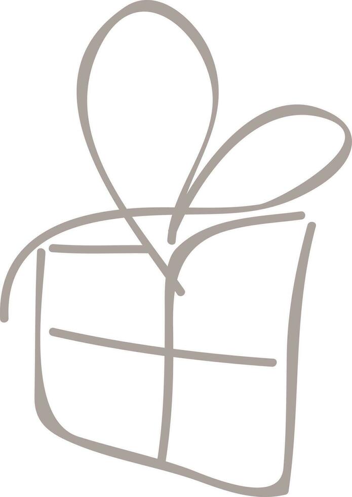 mano dibujado gris y blanco regalo caja. vector