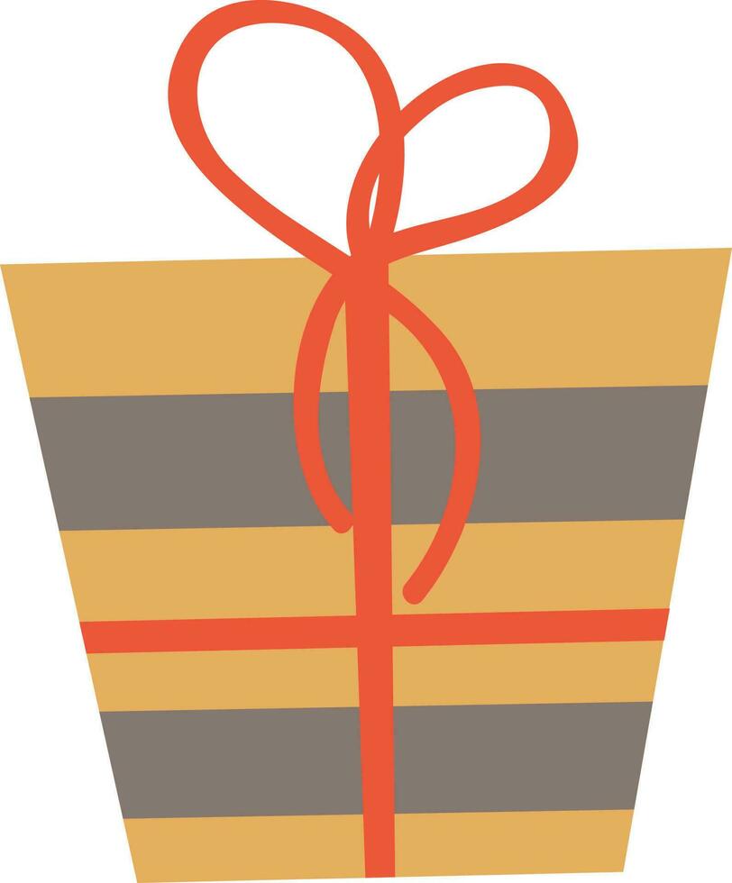 Gift box with bow ribbon. vector