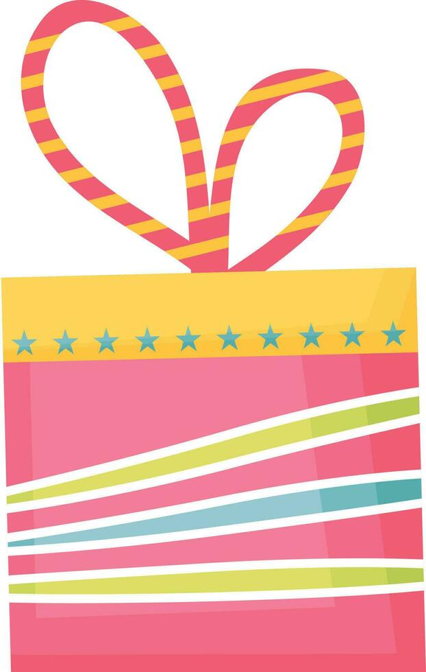 Illustration of a gift box with ribbon. vector