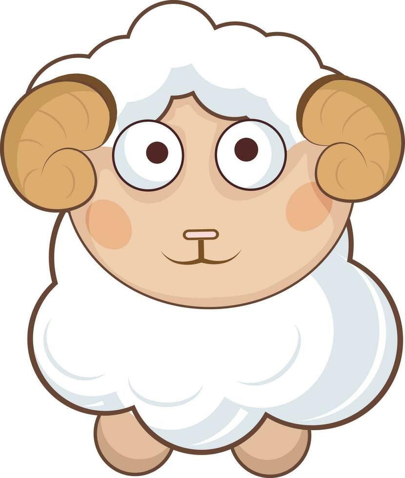 Character of a standing sheep. vector