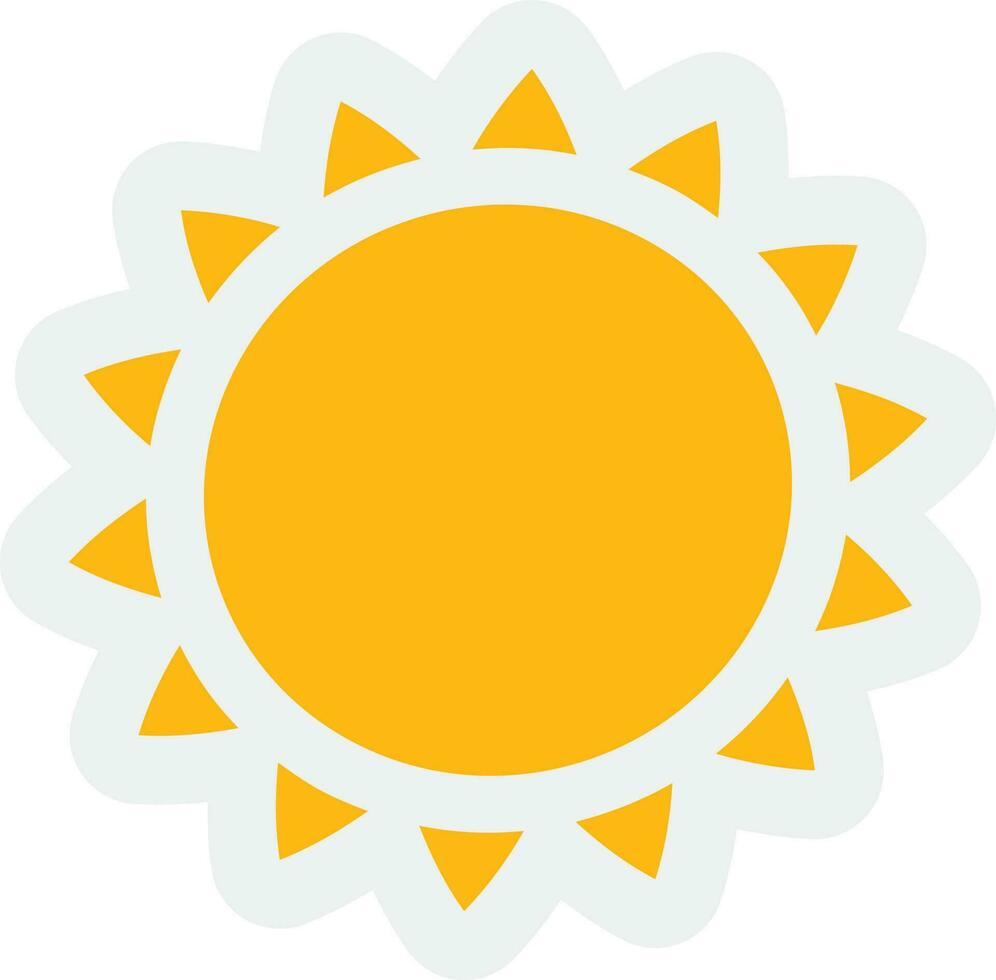 Flat style sun icon in yellow color. vector