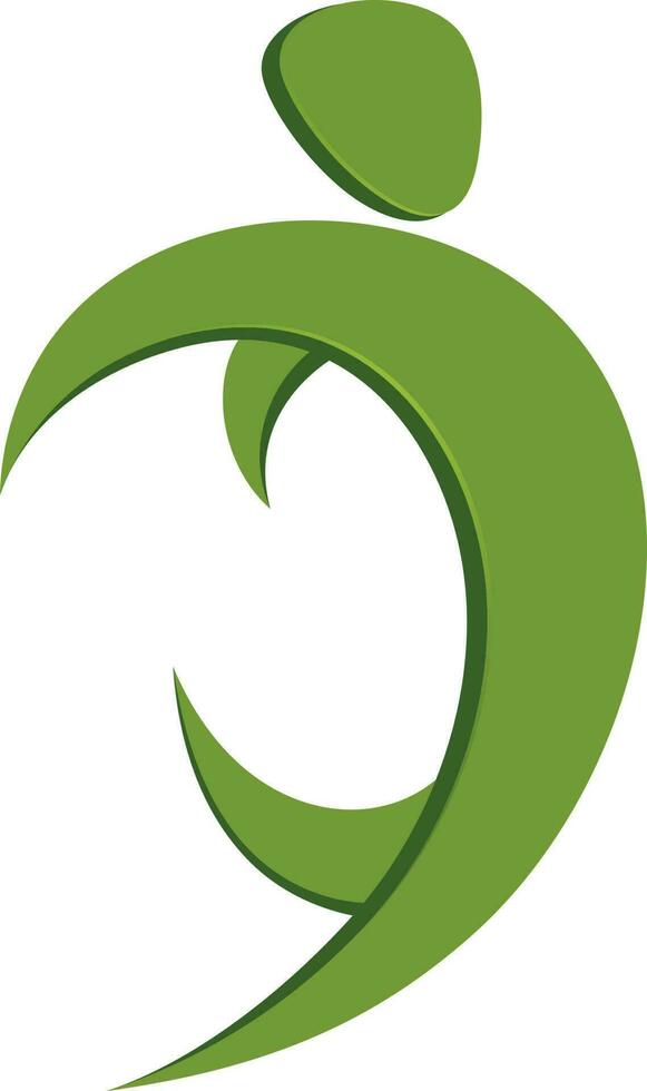 Human symbol in green color. vector