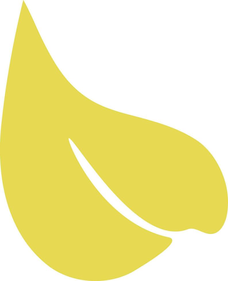 Flat style leaf icon in yellow green color. vector