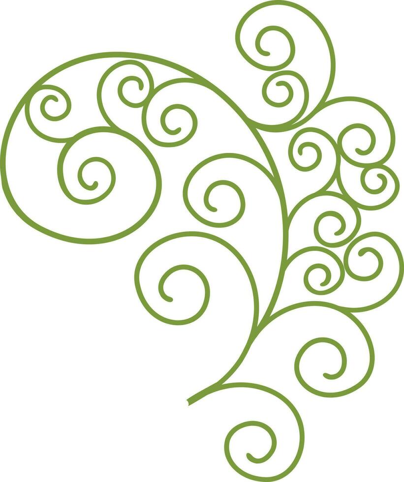 Abstract floral design in green color. vector