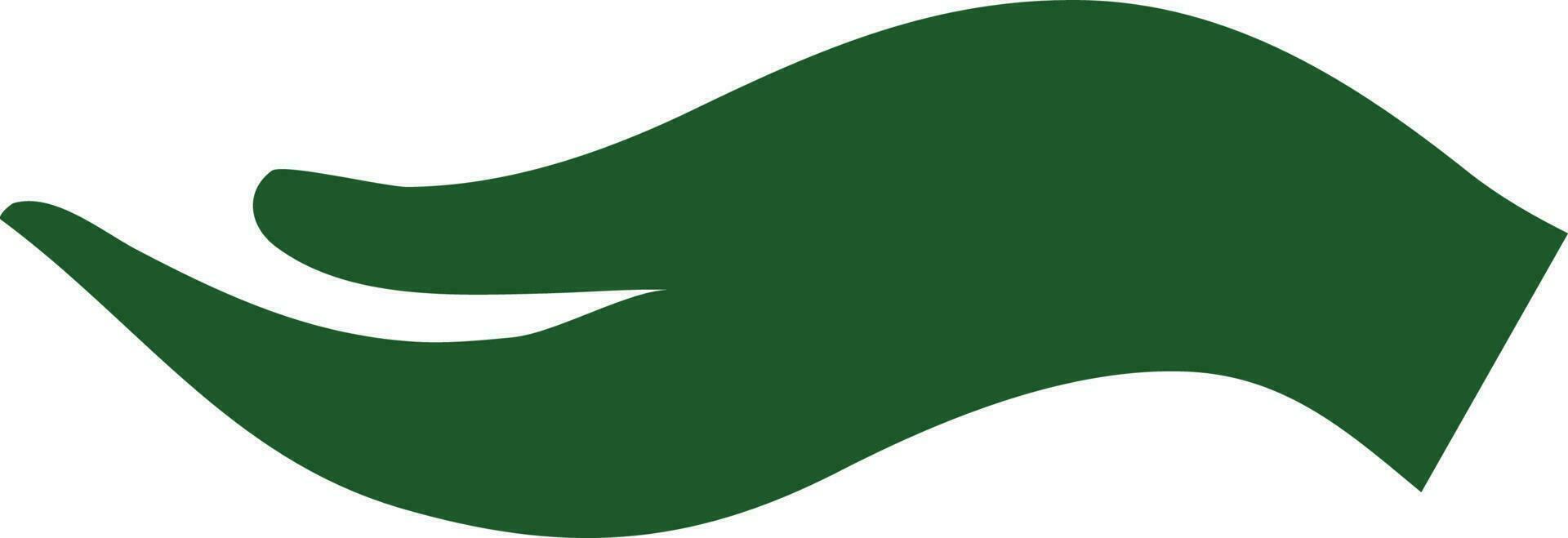 Protecting hand in green color. vector