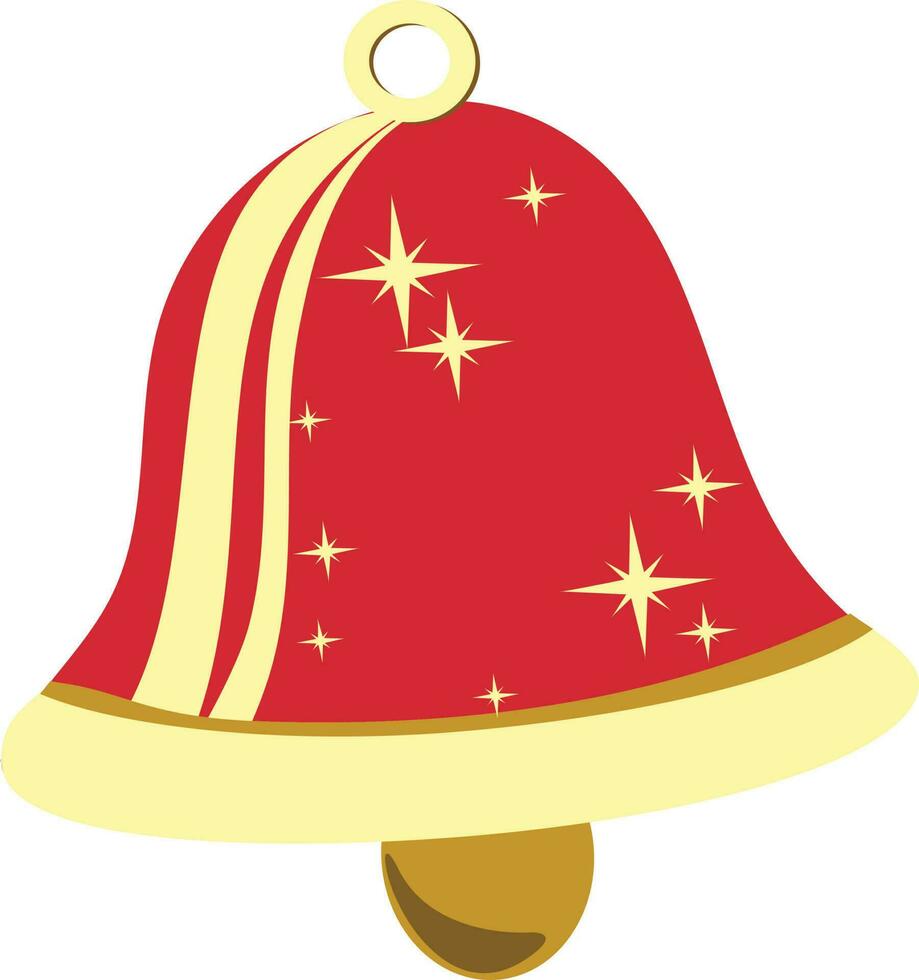 Stars decorated shiny bell. vector