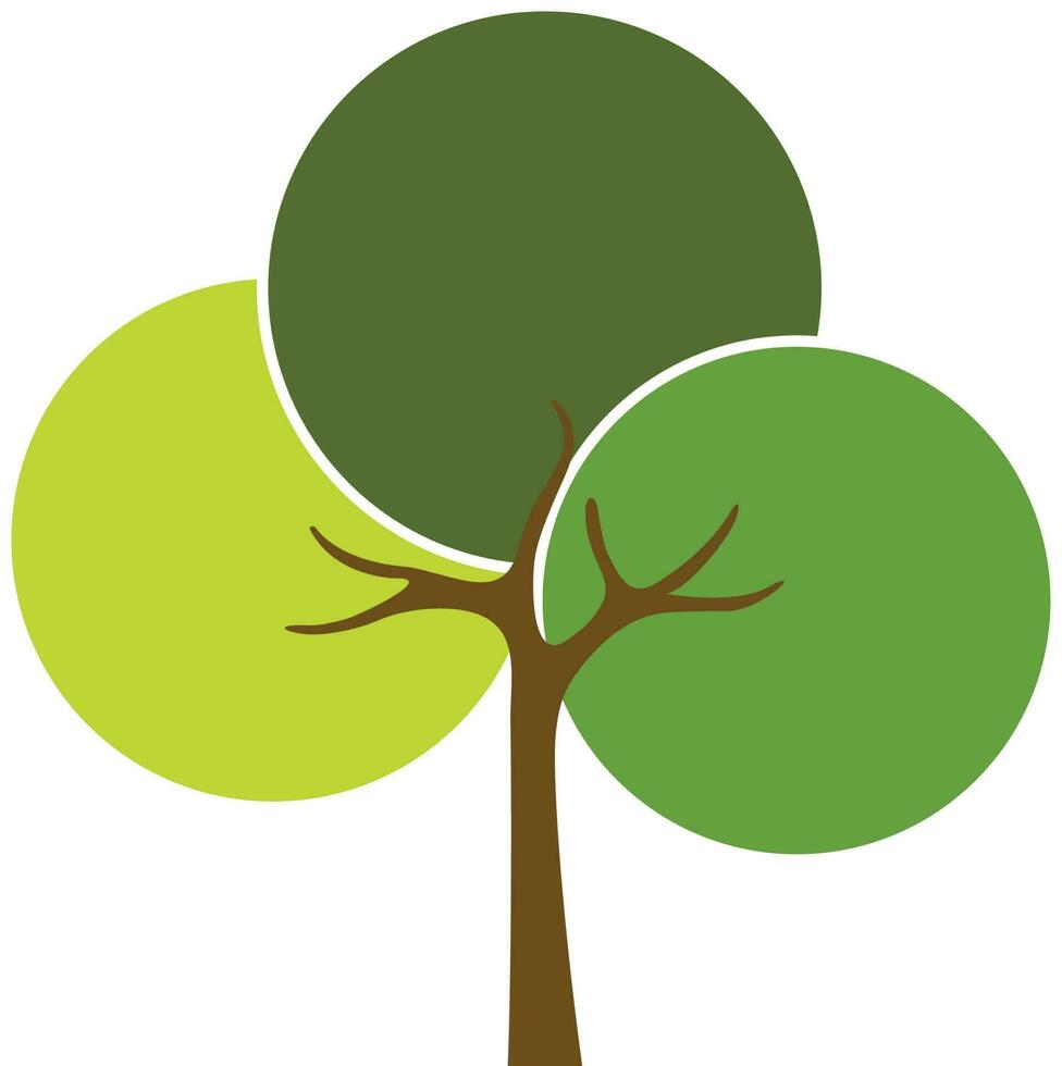 Flat style tree icon. vector