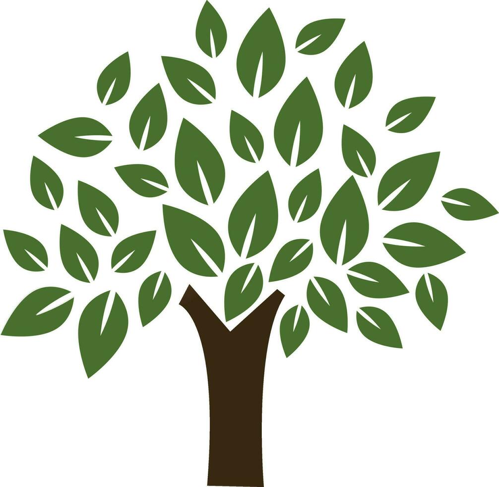 Green Tree icon or symbol. vector