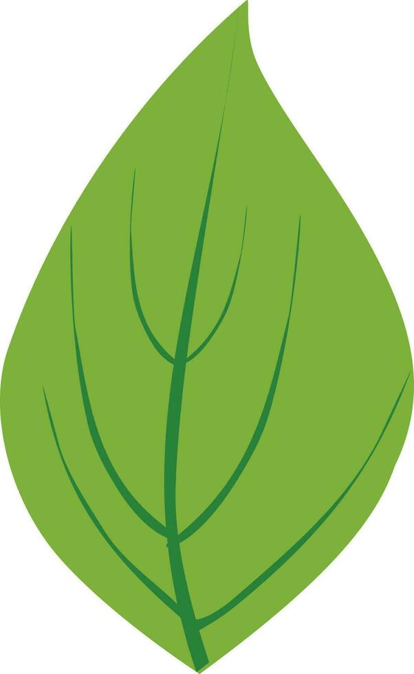 Green leaf icon in flat style. vector