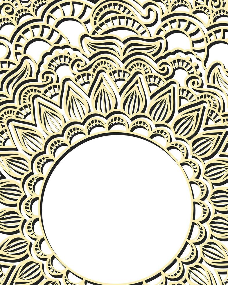 Floral design decorated background with frame. vector