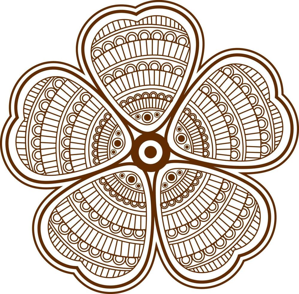 Elegant floral mandala with heart shape. vector