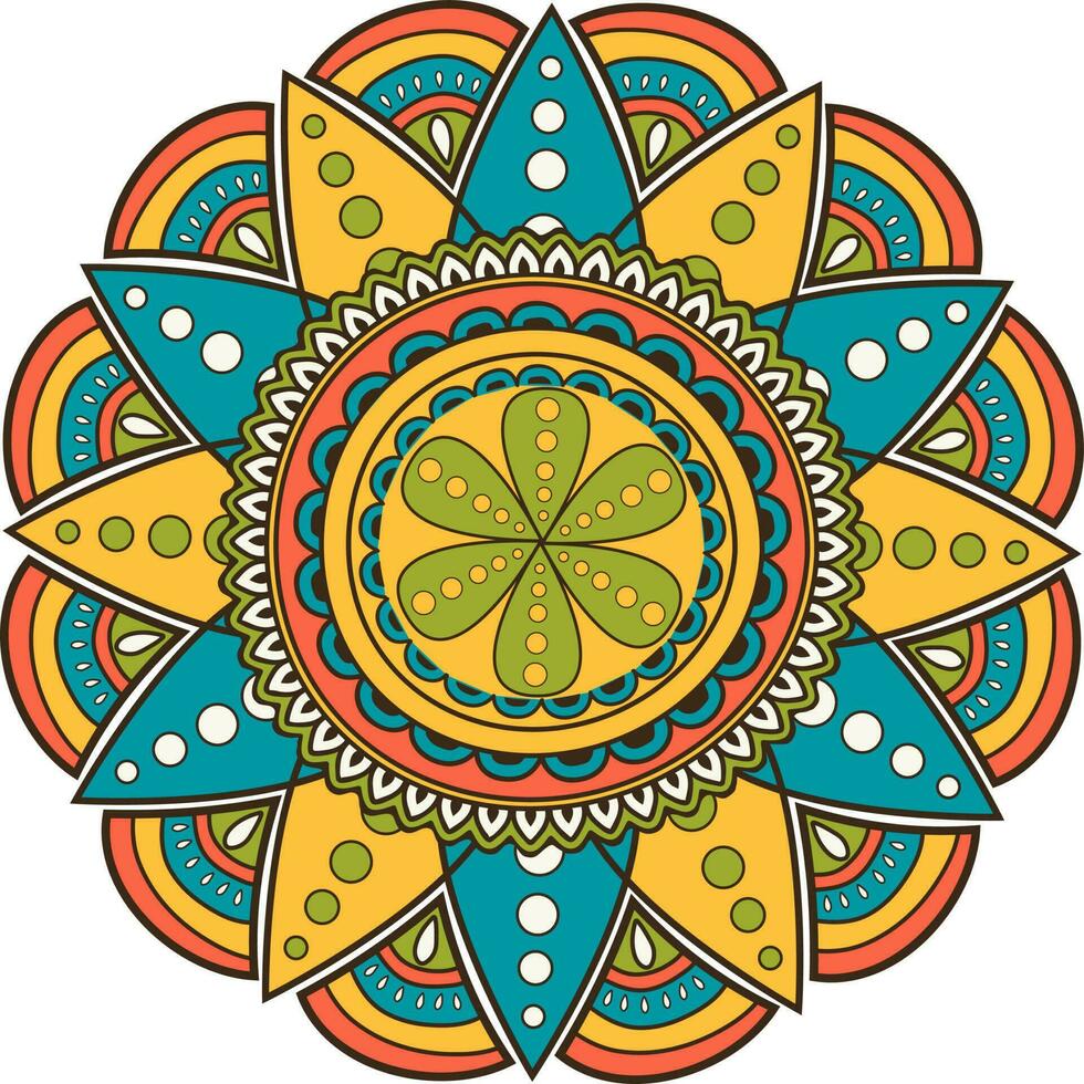 Beautiful colorful flower mandala design. vector