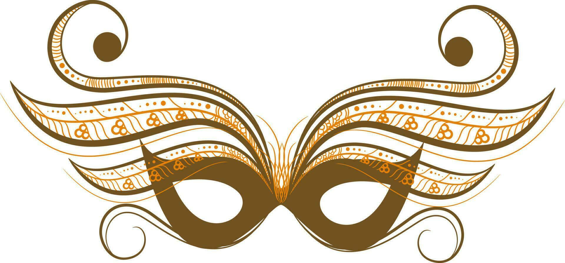Orange and brown carnival mask design. vector