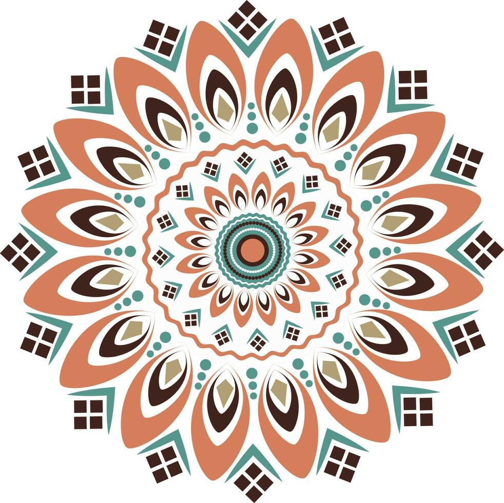 Ornamental mandala with floral design. vector