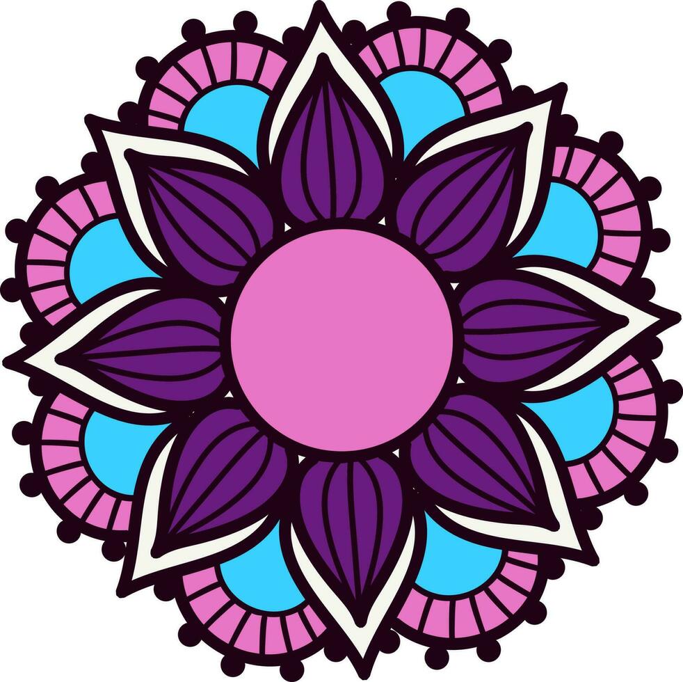 Creative colorful flower mandala design. vector