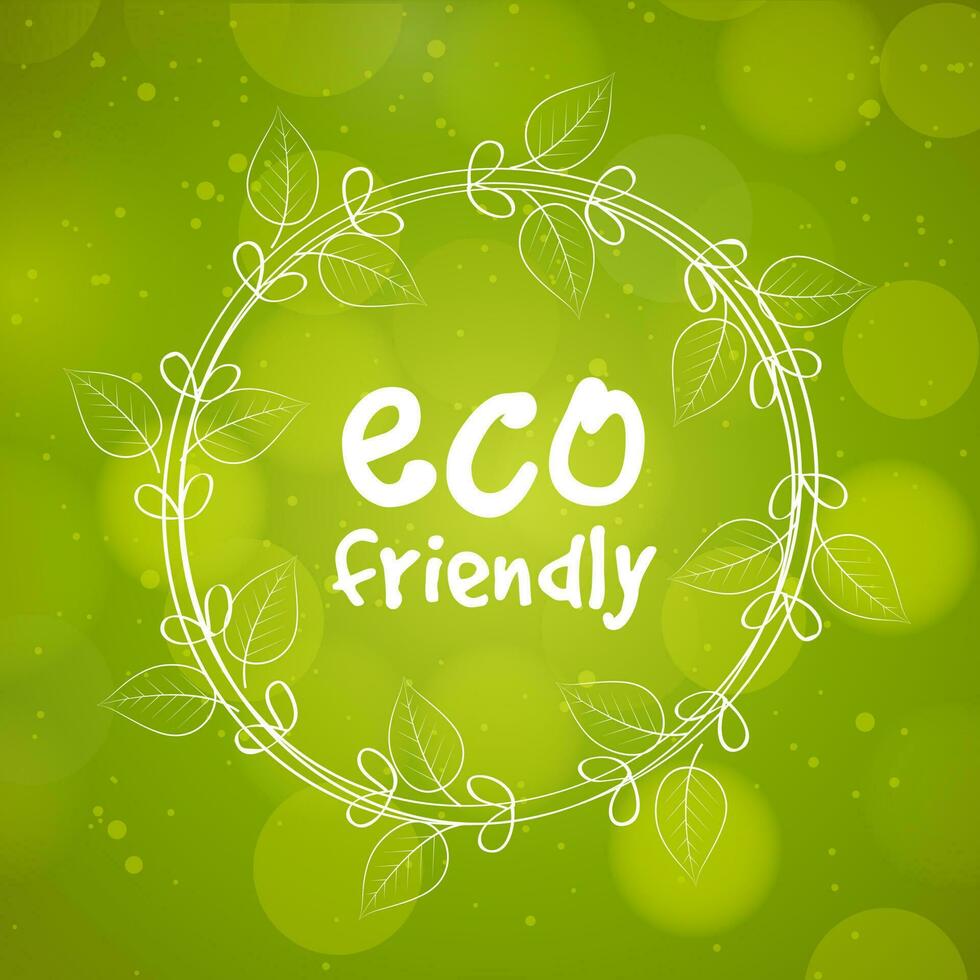 eco simpático texto en circular marco. vector