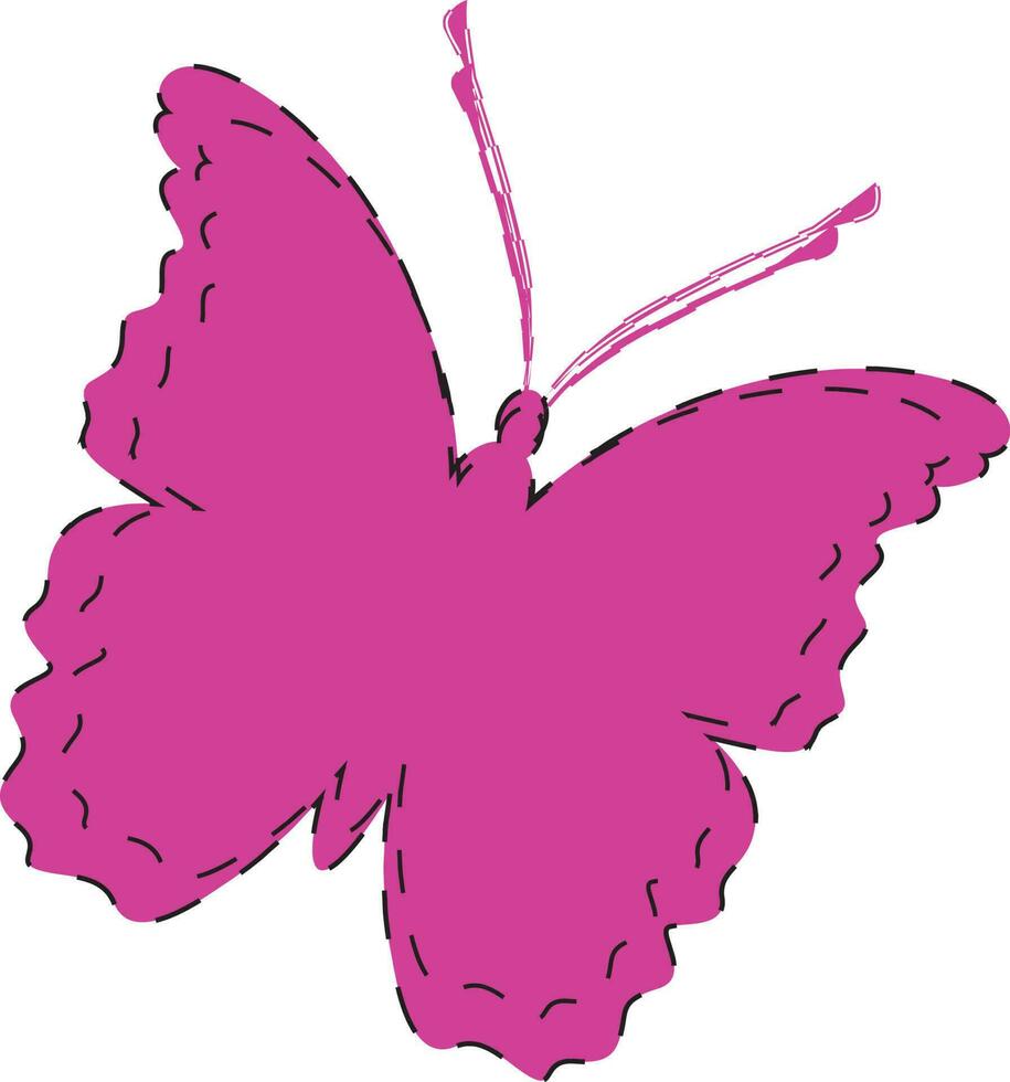 Beautiful purple color butterfly isolated on white background. vector