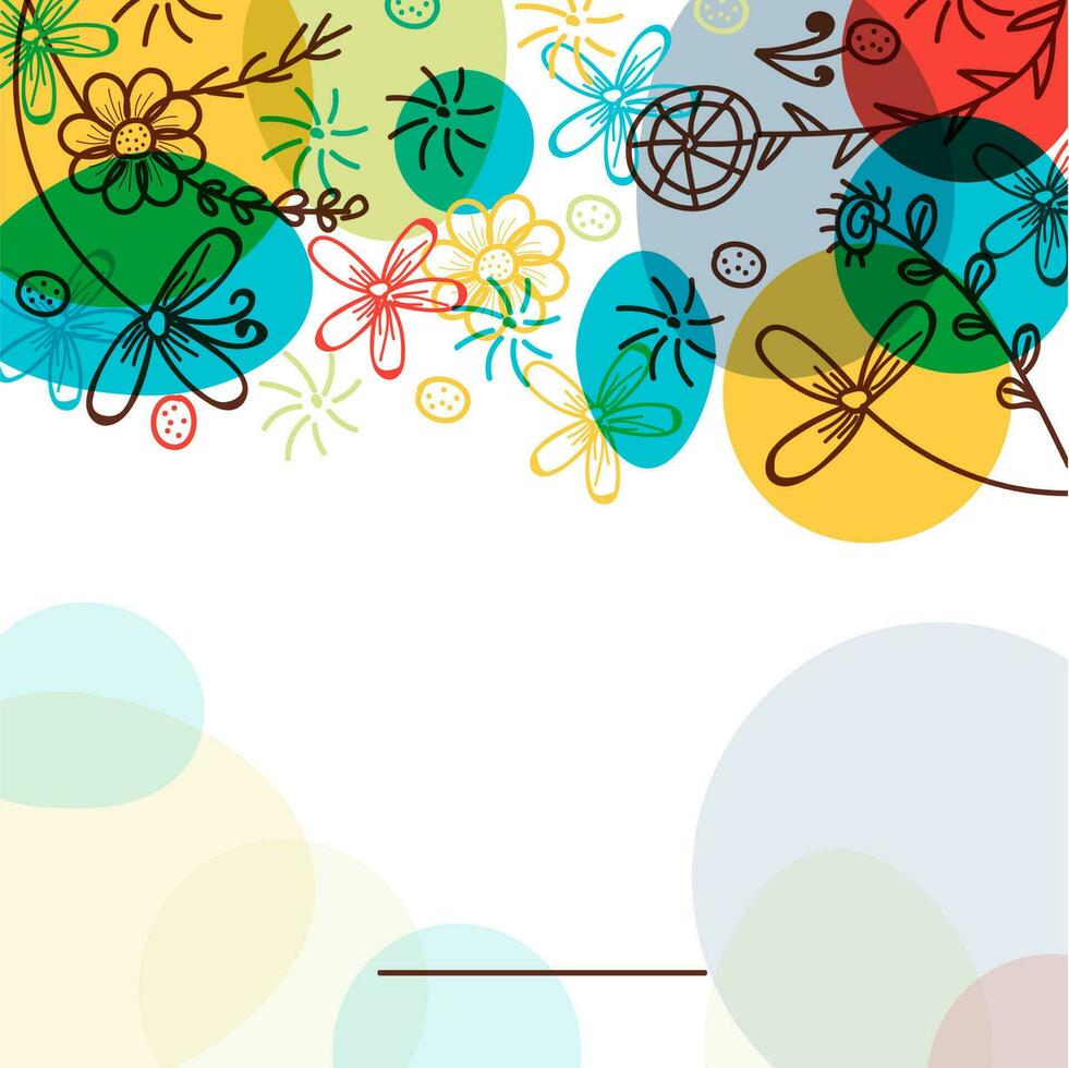 Hand drawn abstract floral elements design. vector