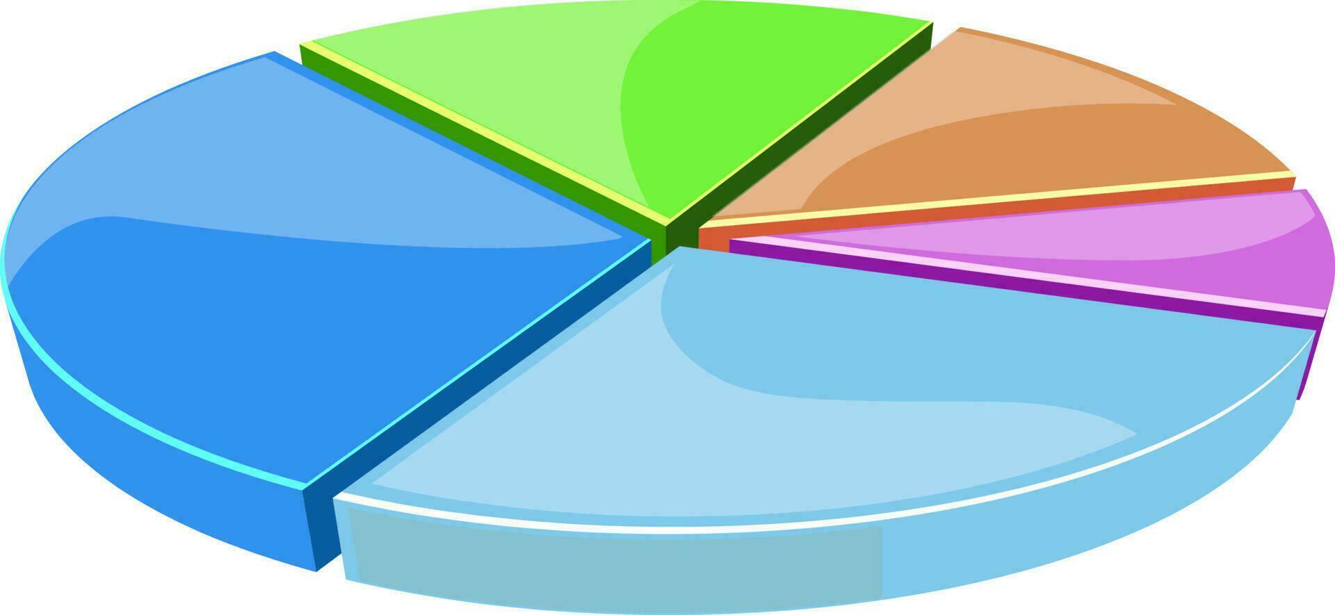 3D colorful shiny view of pie chart for business concept. vector