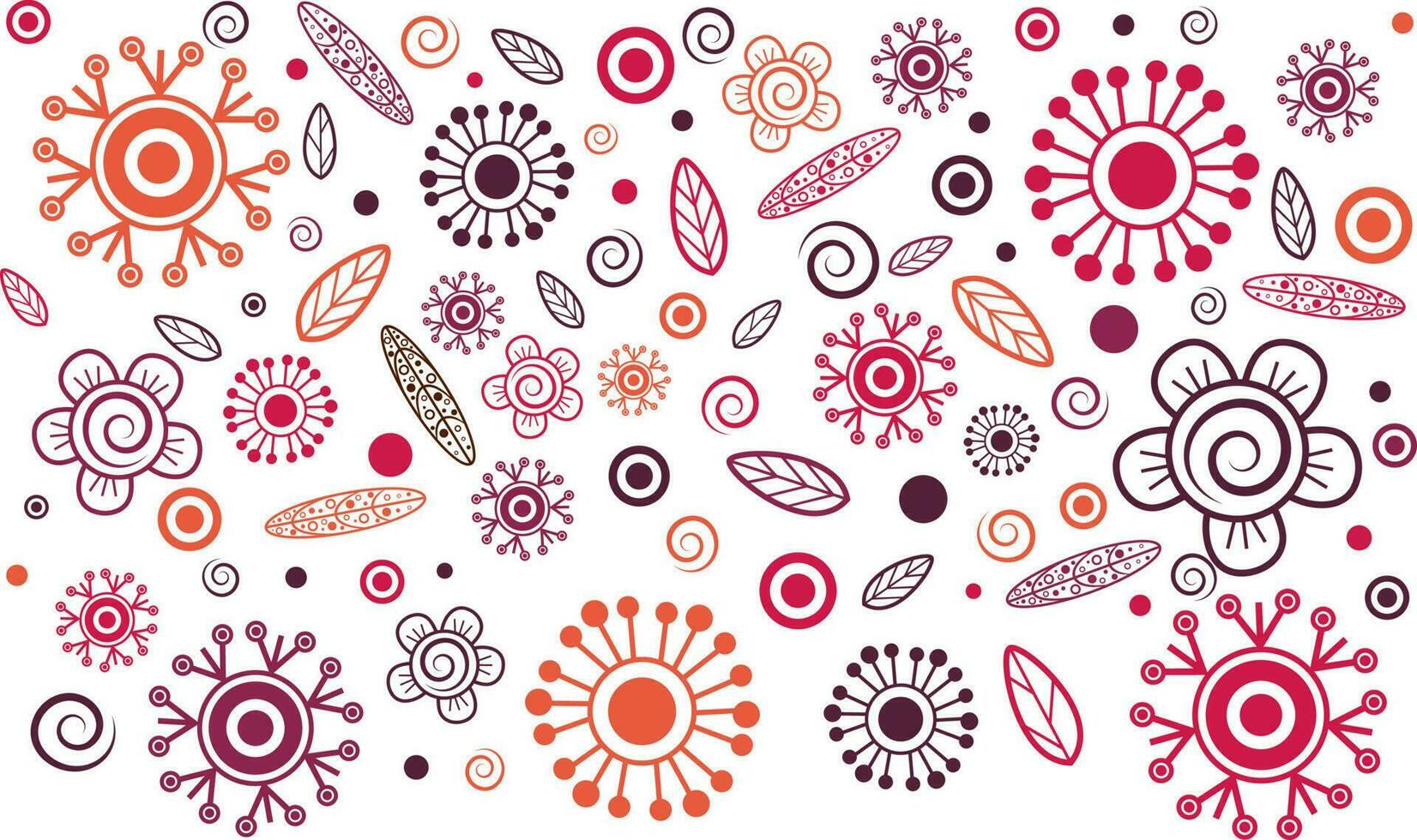 Hand drawn abstract floral elements. vector