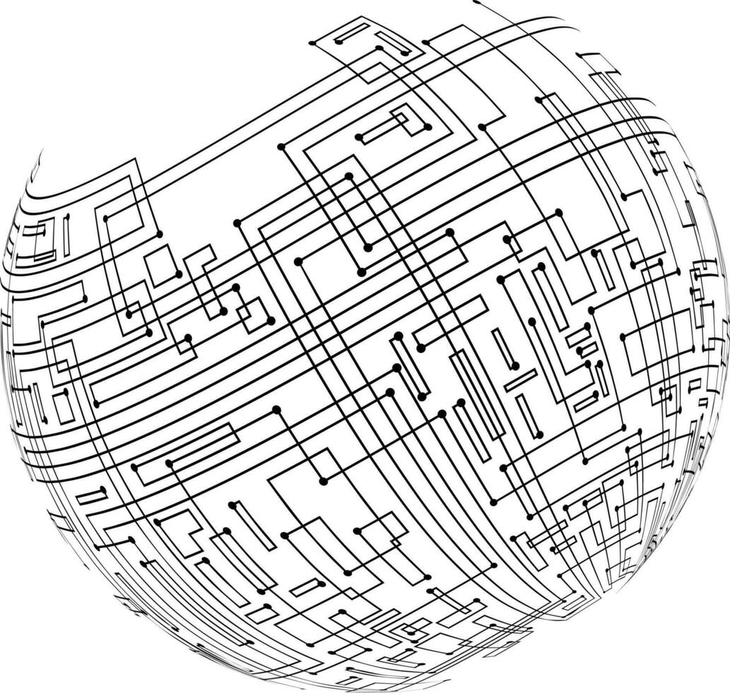 abstract technology background with sphere. vector