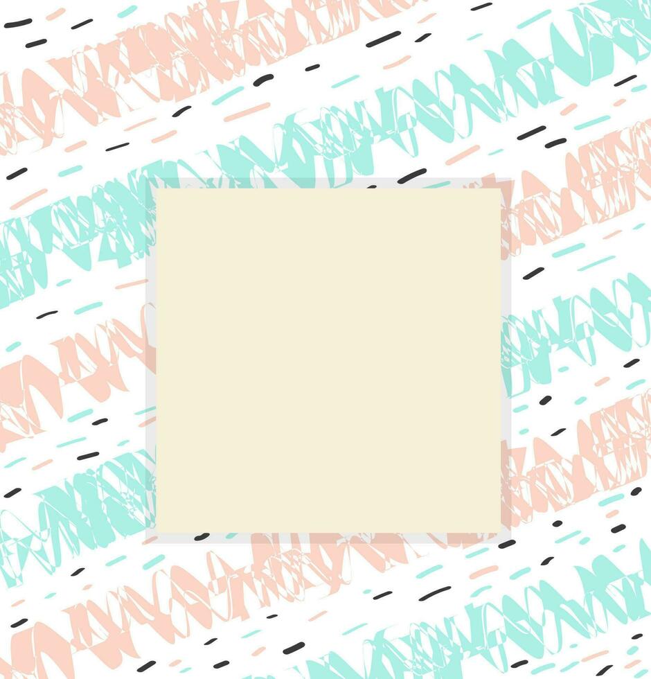 Hand drawn abstract background with square. vector