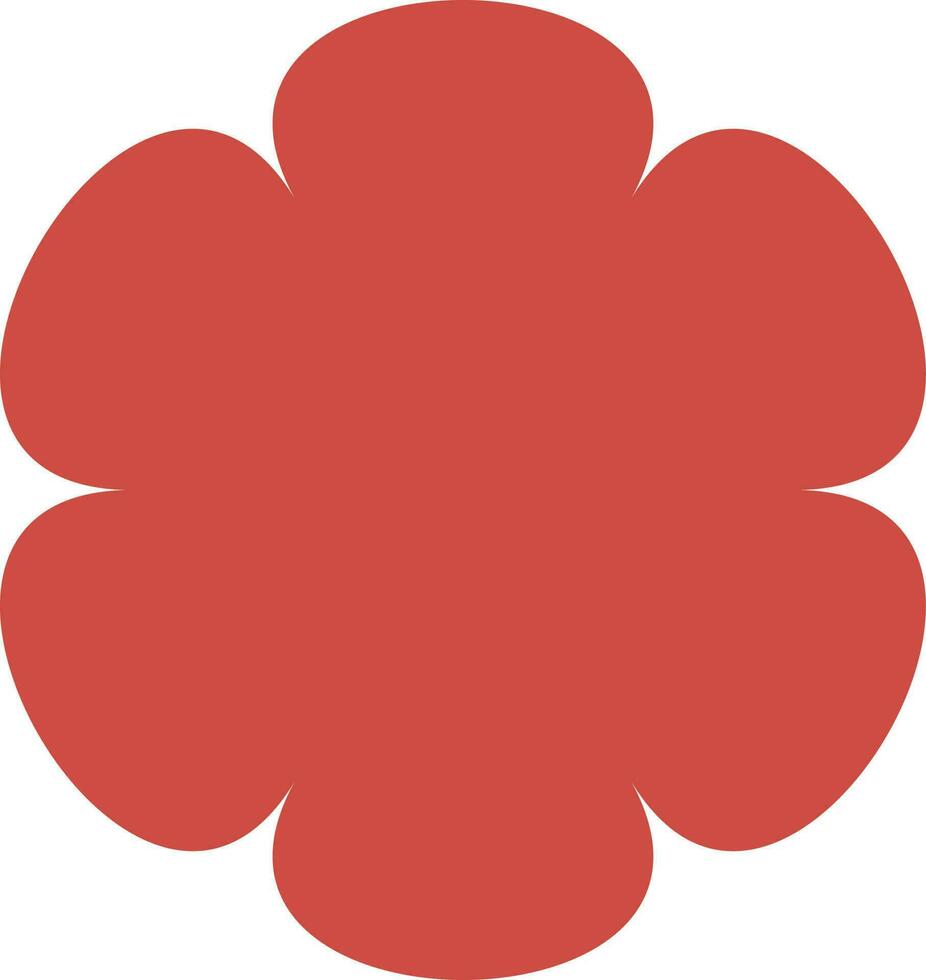 Monochrome Flower in red color. vector