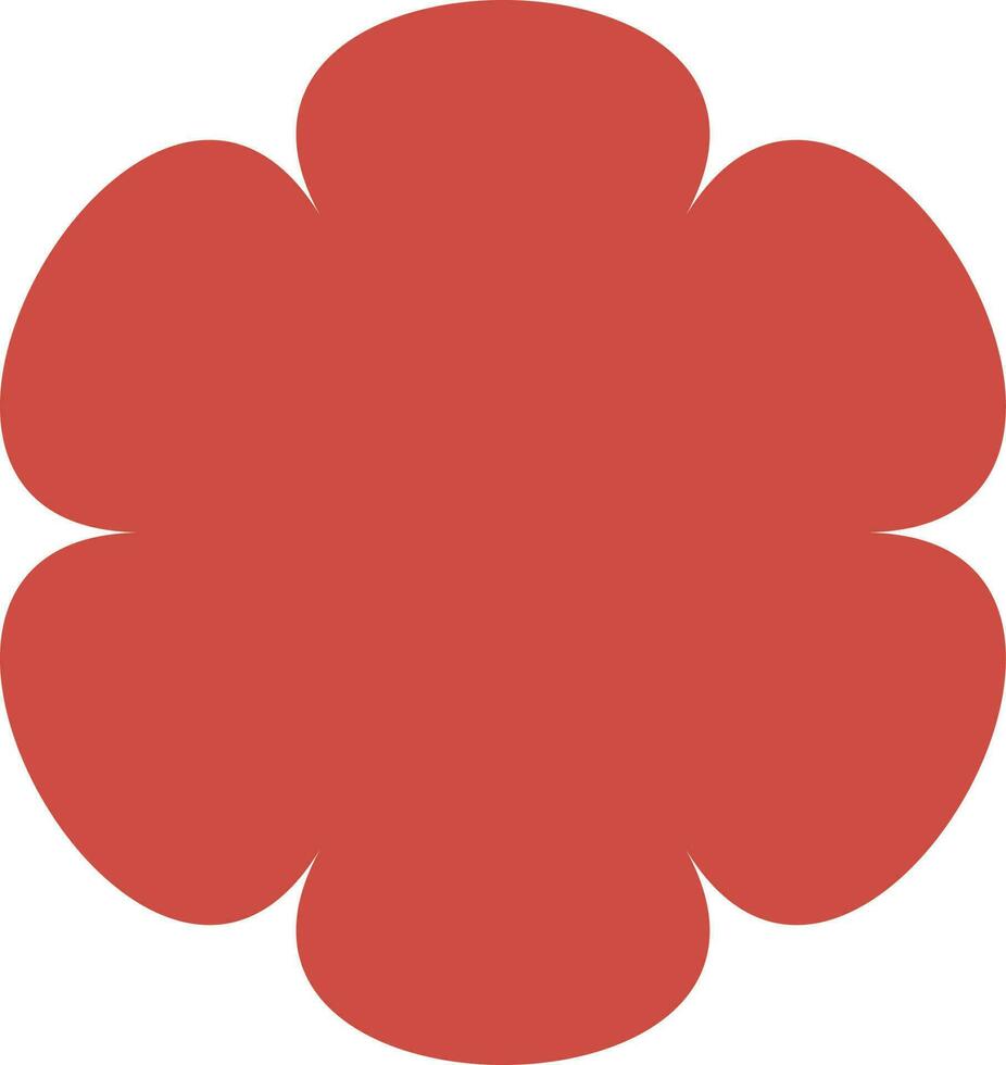 Monochrome Flower in red color. vector