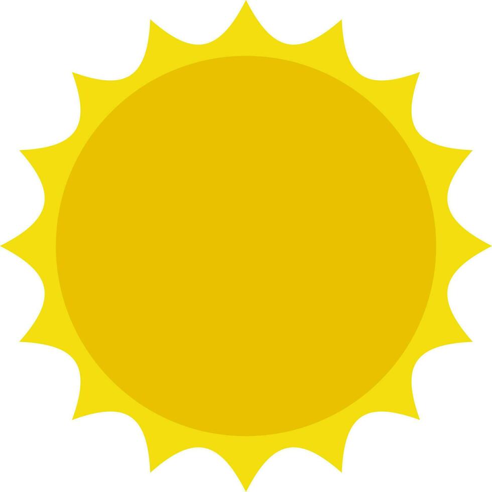 Sign or symbol of Sun in yellow color. vector