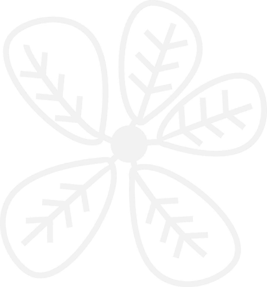 Gray line art illustration of Flower. vector