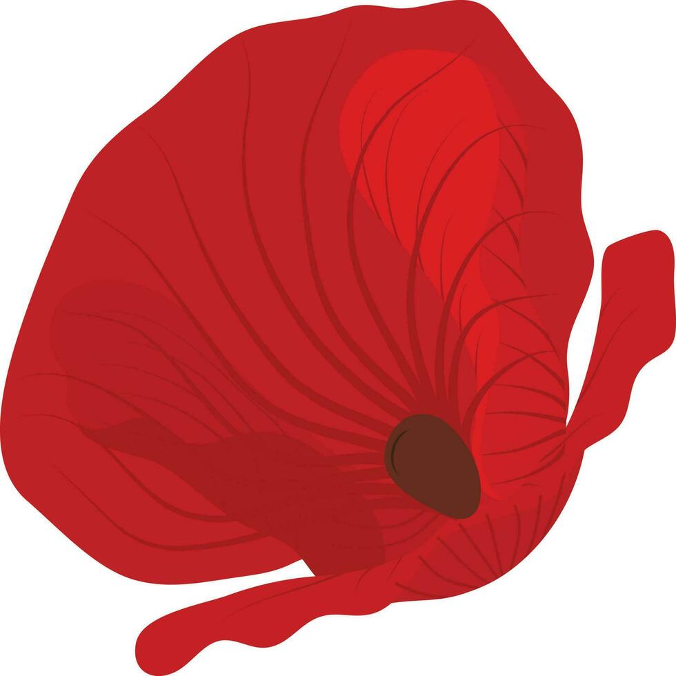Red Flower isolated illustration in flat style. vector