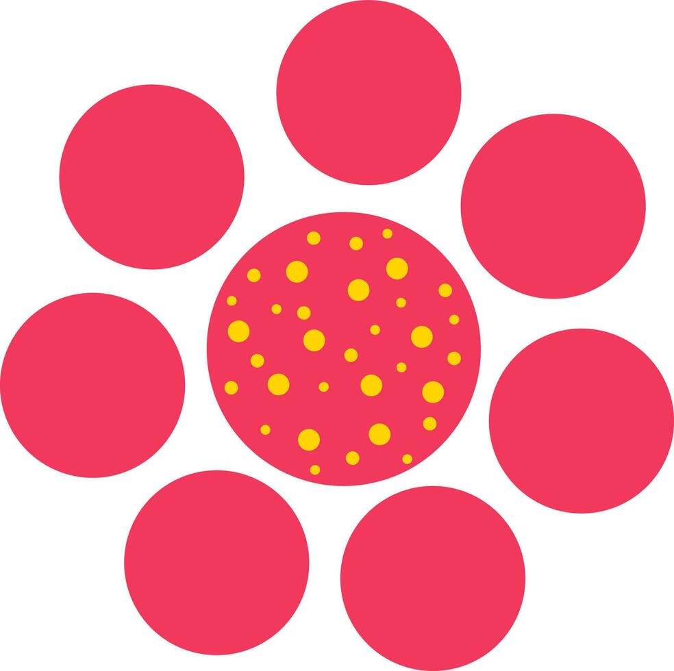 Pink flower made with circles. vector