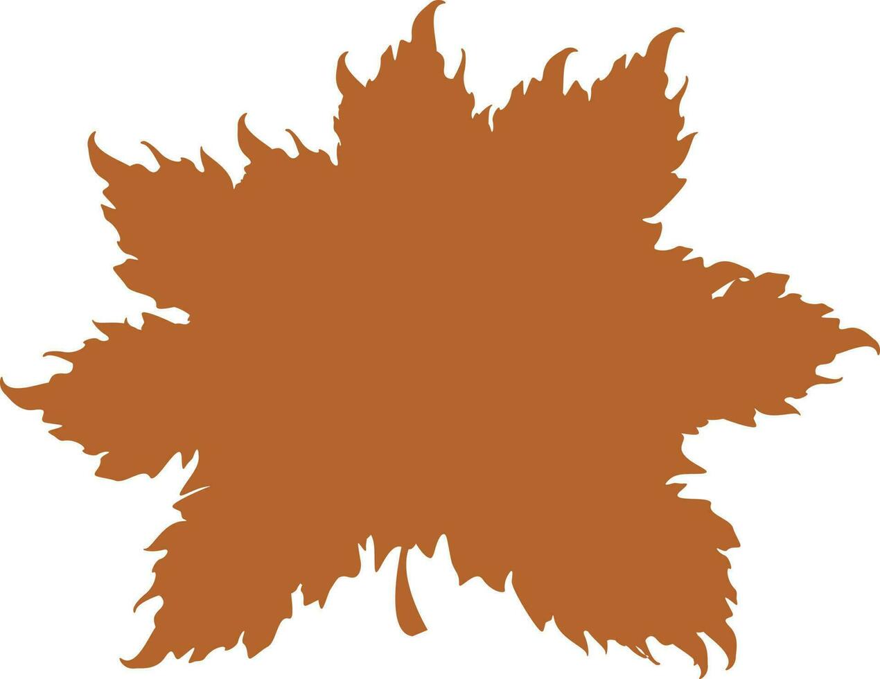 Brown monochrome icon of Autumn leaf. vector