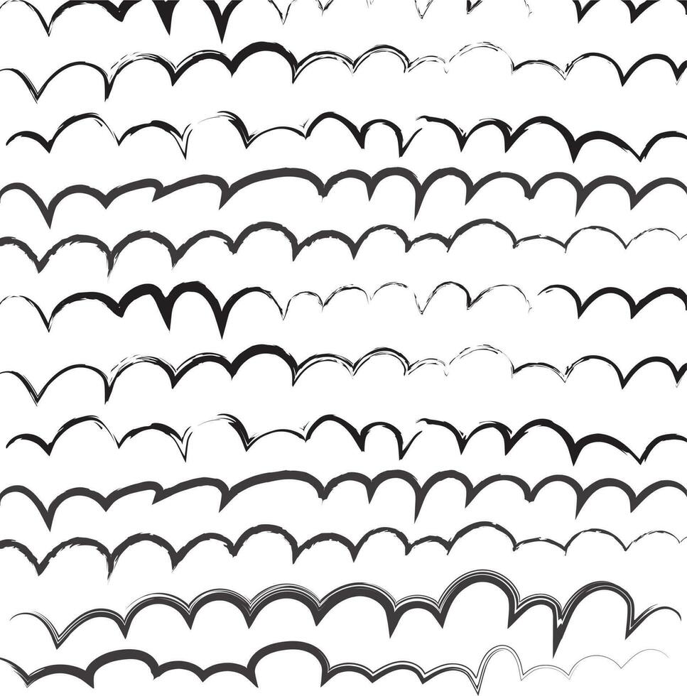 Hand drawn abstract pattern with wavy stripes. vector