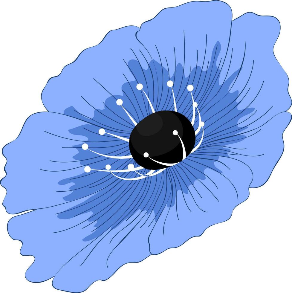 Beutiful blue Flower isolated illustration. vector