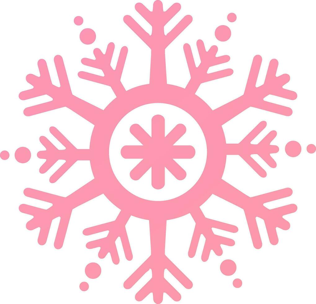Monochrome Snowflake in pink color. vector