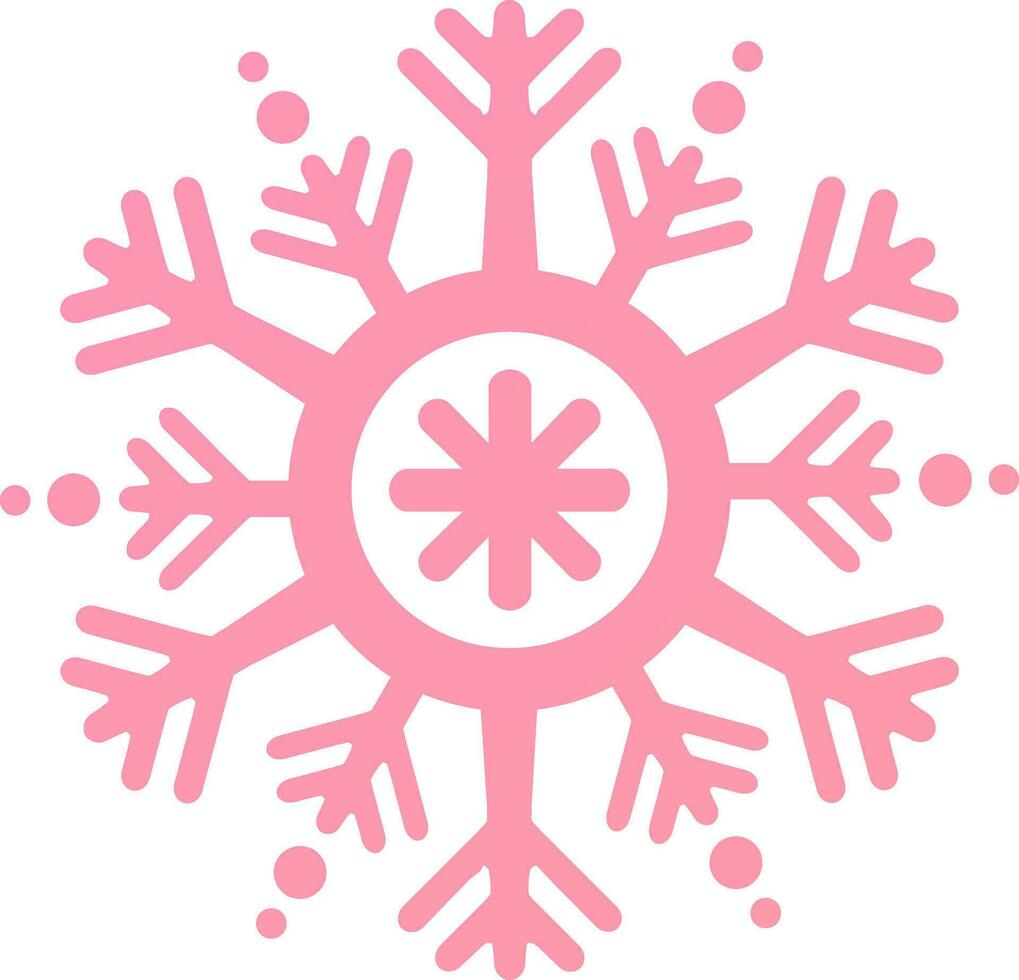 Monochrome Snowflake in pink color. vector