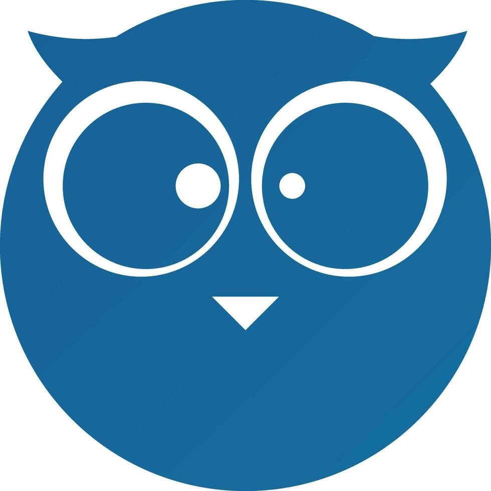 Owl character in blue color. vector