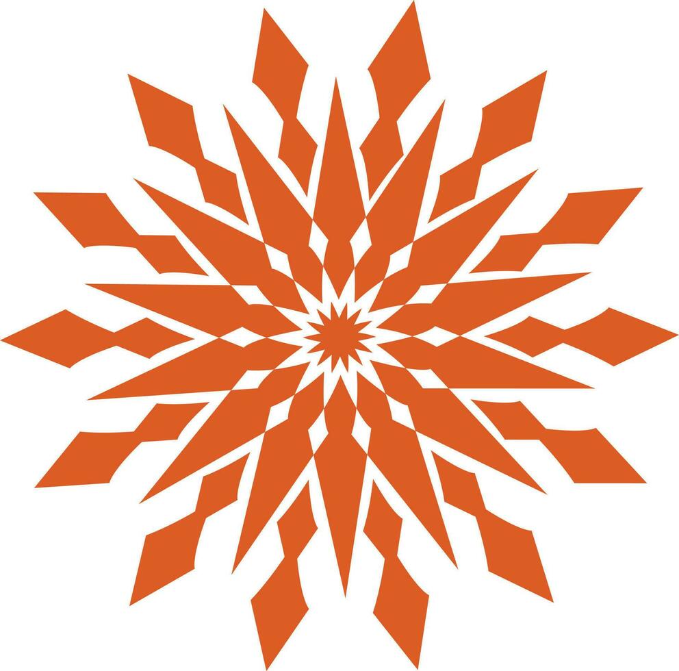 Flat floral design in orange color. vector