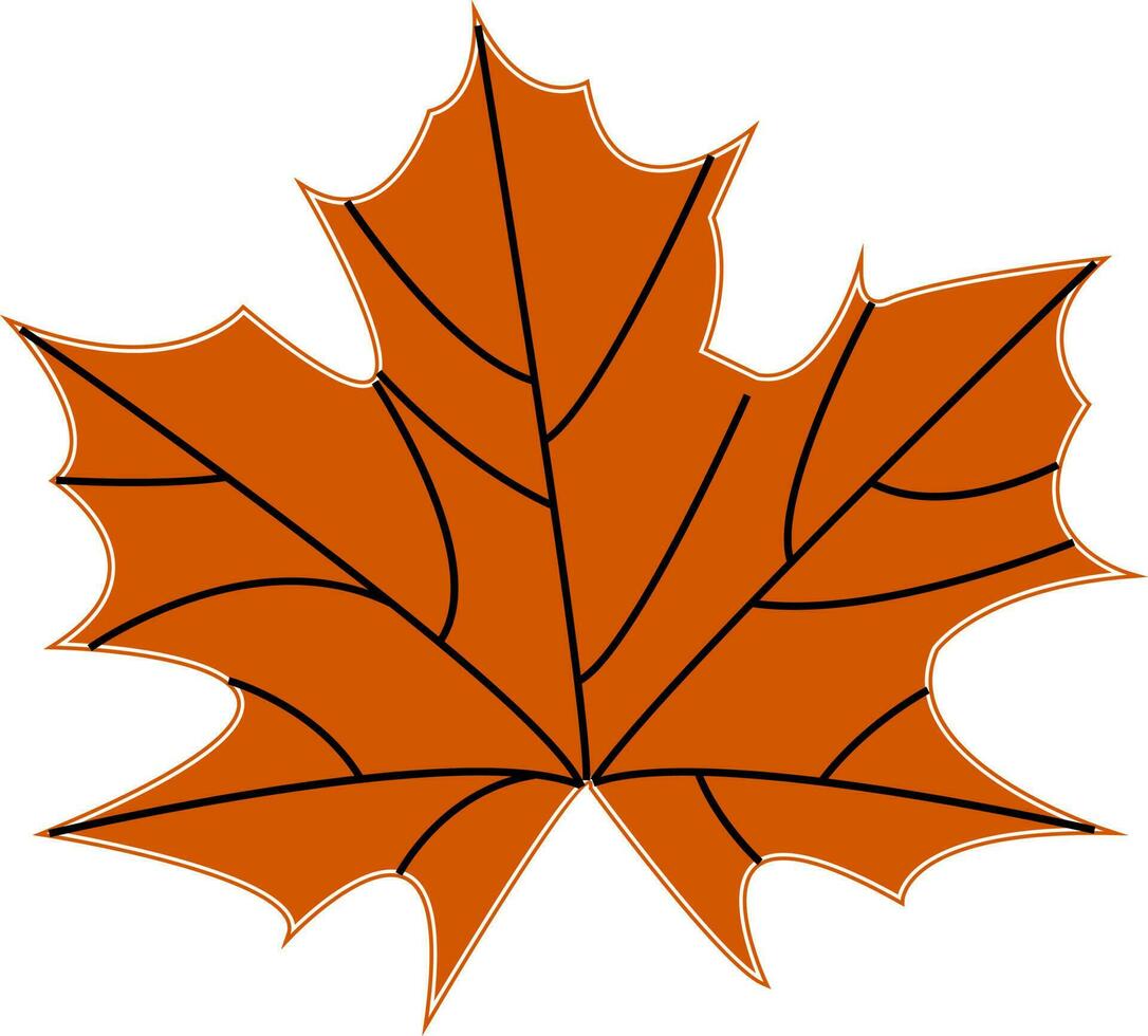 Isolated Autumn leaf in brown color. vector