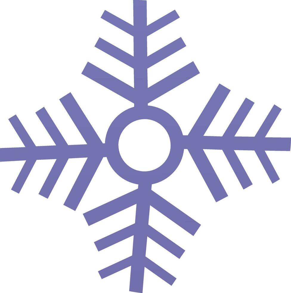 Flat icon of snowflake in purple color. vector