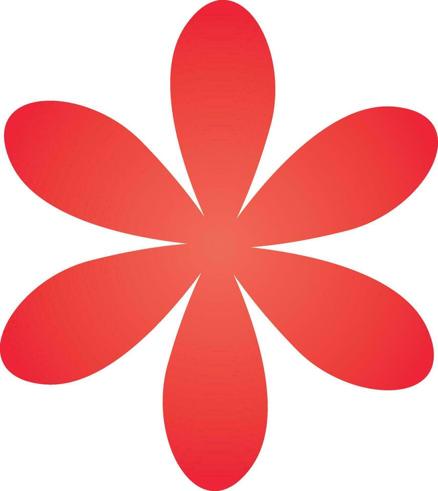 Flat style isolated flower in red color. vector