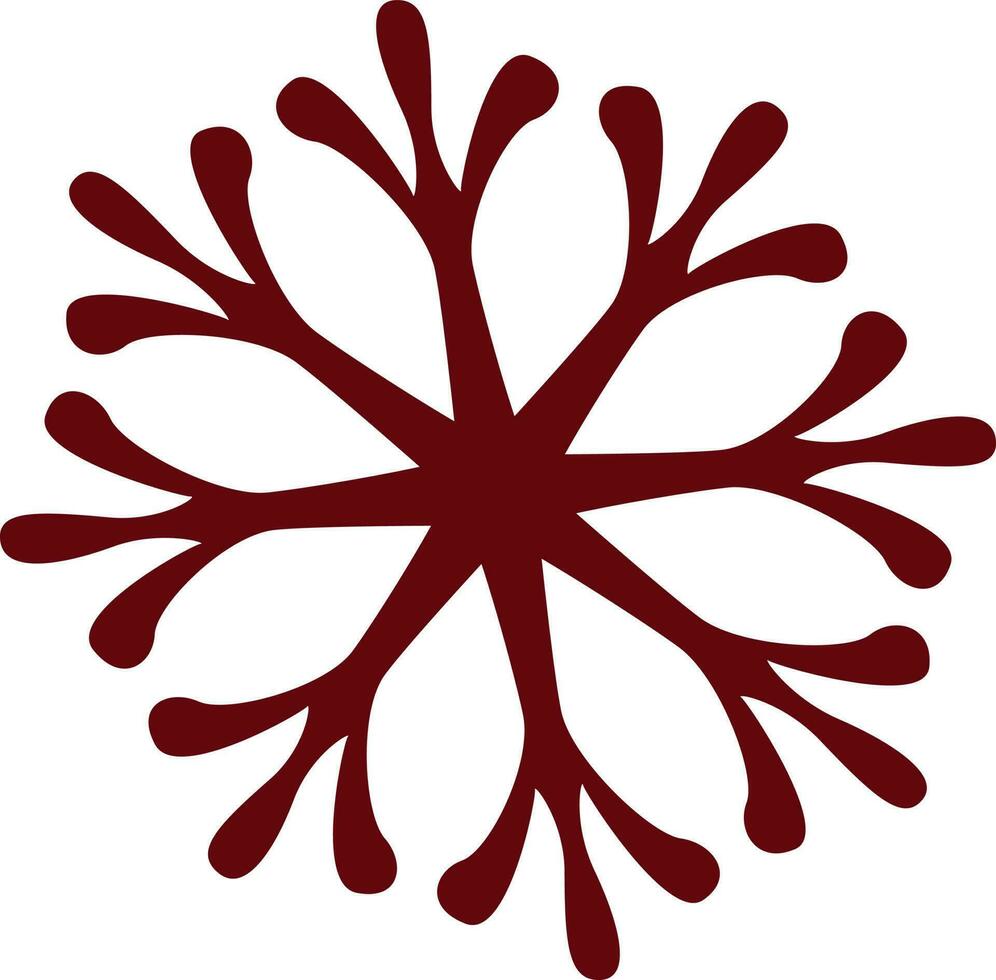 Flat illustraion of snowflake in brown color. vector