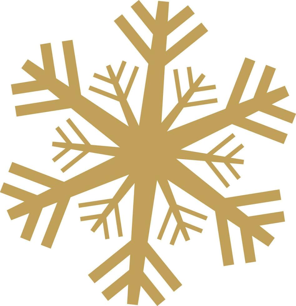 Monochrome Snowflake in golden color. vector